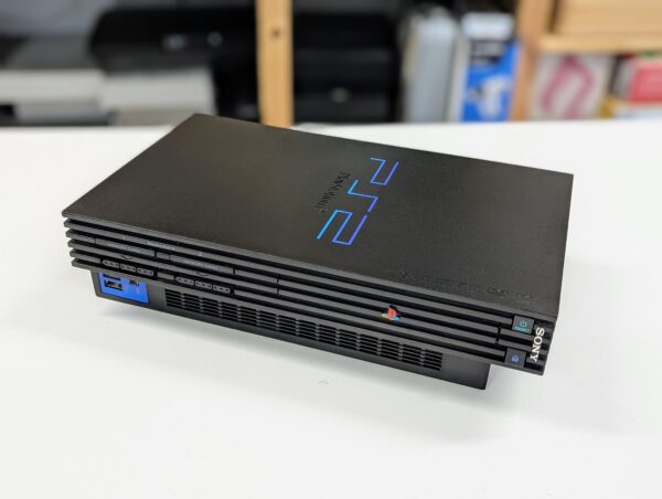 Black PlayStation 2 with Modbo 5.0 modchip